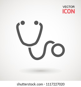 Stethoscope icon in trendy flat style isolated on background. Stethoscope Icon - Medical Health Care Symbol Glyph Vector illustration . Page symbol for your web site design logo, app, UI.