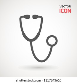 Stethoscope icon in trendy flat style isolated on background. Stethoscope Icon - Medical Health Care Symbol Glyph Vector illustration . Page symbol for your web site design logo, app, UI.
