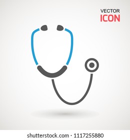 Stethoscope icon in trendy flat style isolated on background. Stethoscope Icon - Medical Health Care Symbol Glyph Vector illustration . Page symbol for your web site design logo, app, UI.
