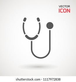Stethoscope icon in trendy flat style isolated on background. Stethoscope Icon - Medical Health Care Symbol Glyph Vector illustration . Page symbol for your web site design logo, app, UI.