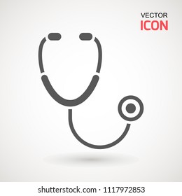 Stethoscope icon in trendy flat style isolated on background. Stethoscope Icon - Medical Health Care Symbol Glyph Vector illustration . Page symbol for your web site design logo, app, UI.