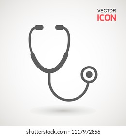 Stethoscope icon in trendy flat style isolated on background. Stethoscope Icon - Medical Health Care Symbol Glyph Vector illustration . Page symbol for your web site design logo, app, UI.