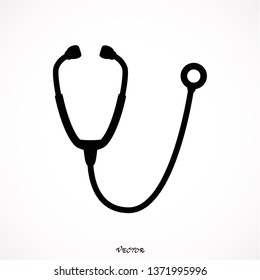 Stethoscope icon in trendy flat style isolated on background, logo, Vector illustration