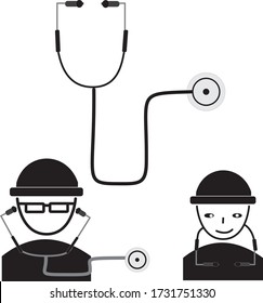 Stethoscope Ikone im trendigen flachen Stil isoliert im Hintergrund. Stethoskop Symbol-Symbol für Ihre Website Design Stethoscope Symbol-Logo, App, Benutzeroberfläche. Stethoscope Icon Vector Illustration, EPS10.
