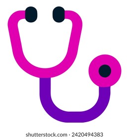 icono del estetoscopio en estilo plano de moda, icono del vector