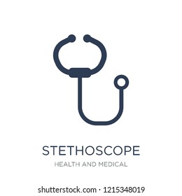 Stethoscope icon. Trendy flat vector Stethoscope icon on white background from Health and Medical collection, vector illustration can be use for web and mobile, eps10