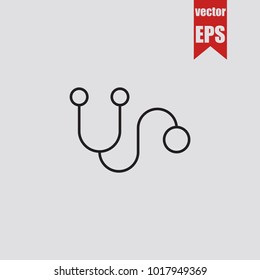 Stethoscope icon in trendy isolated on grey background.Vector illustration.
