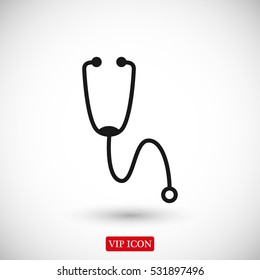 Stethoscope icon, vector best flat icon, EPS