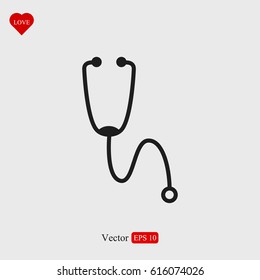 Stethoscope icon, vector best flat icon, EPS