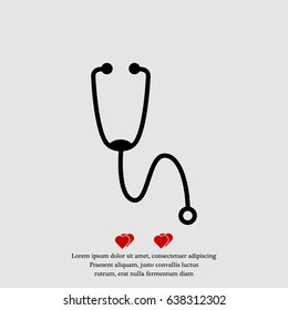 Stethoscope icon, vector best flat icon, EPS