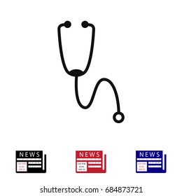 Stethoscope icon, vector best flat icon, EPS