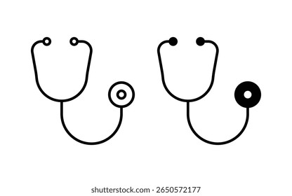 stethoscope icon vector design. Doctor stethoscope medical device flat or outline icon vector. on white background.