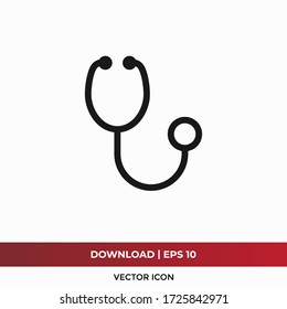 Stethoscope icon vector. Diagnostic sign