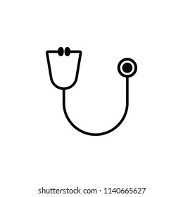 Stethoscope icon vector, diagnostic symbol. Doctor item, hospital pictogram, flat vector sign isolated on white background. Simple vector illustration for graphic and web design.