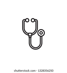 Stethoscope icon vector, diagnostic symbol. Doctor item, hospital pictogram, flat vector sign isolated on white background. Simple vector illustration for graphic and web design. 