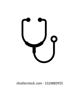 Stethoscope icon vector, diagnostic symbol, flat vector sign isolated on white background