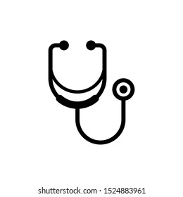 Stethoscope icon vector, diagnostic symbol, flat vector sign isolated on white background
