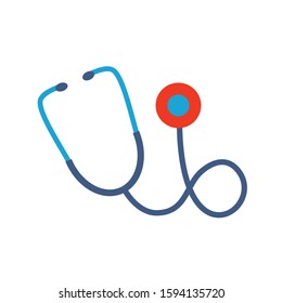 Stethoscope icon vector, diagnostic symbol. Doctor item, hospital pictogram, flat vector sign isolated on white background. Simple vector illustration for graphic and web design.