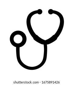 Stethoscope icon vector, diagnostic symbol. Doctor item, hospital pictogram, flat vector sign isolated on white background. Simple vector illustration for graphic and web design.