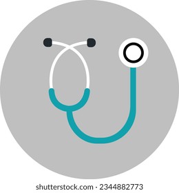 Stethoscope icon vector, diagnostic symbol. Doctor item, hospital pictogram, flat vector sign isolated on white background. Simple vector illustration for graphic and web design.