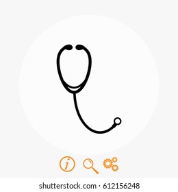 Stethoscope icon vector, flat design best vector icon