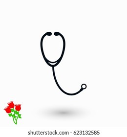 Stethoscope icon vector, flat design best vector icon