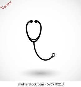 Stethoscope icon vector, flat design best vector icon