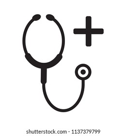 Stethoscope icon vector flat ,medical logo