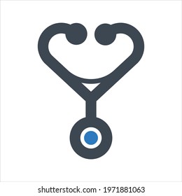Stethoscope icon, vector and glyph