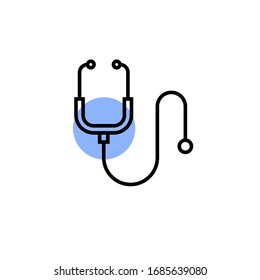 stethoscope icon vector illustration design. stethoscope icon with color shape