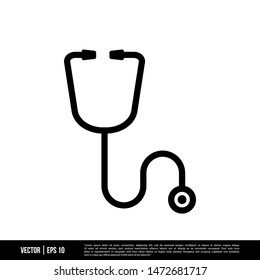 Stethoscope Icon Vector Illustration Logo Template