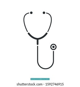 stethoscope icon vector illustration logo template for many purpose. Isolated on white background.