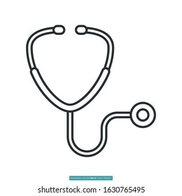 Stethoscope icon vector illustration logo template for many purpose. Isolated on white background.