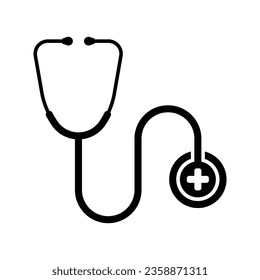Stethoscope Icon Vector Illustration, Medical Doctor Logo, Stethosecope Illustration Isolated On White  Background, Graphic Design Element, Stethoscope Symbol