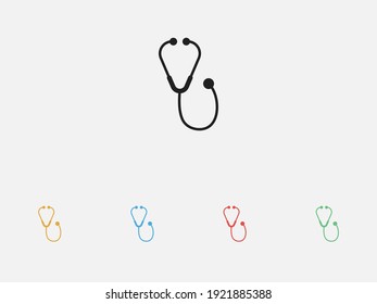 Stethoscope icon. Vector illustration icon. Simple icon. Medical, Health care symbol. Set of colorful flat design icons