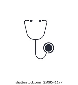 Icono de estetoscopio Ilustración vectorial. Símbolo del estetoscopio aislado en el fondo blanco