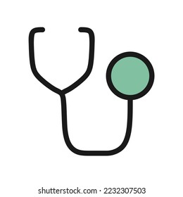 Stethoscope icon, vector illustration in two color trendy design style, isolated on white background. Perfect editable graphic resources for many purposes.