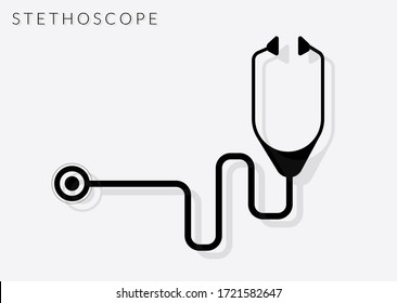 Icono estetioscopio vectorial aislado en fondo blanco