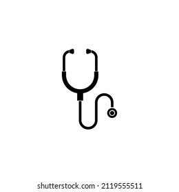 stethoscope icon vector on white background.