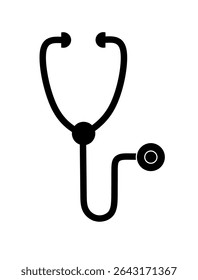 stethoscope icon vector on white background