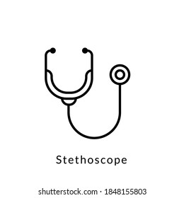 stethoscope icon vector. outline style. isolated on white background