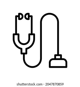 stethoscope icon vector with outline style isolated on white background. Vector illustration air flow sign symbol icon concept for medical, doctor, web, apps and project
