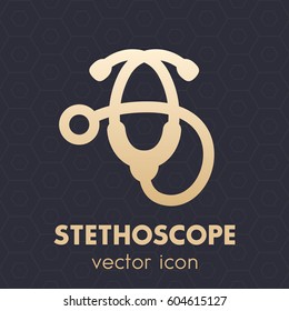 stethoscope icon, vector pictogram