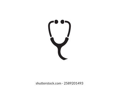 Stethoscope icon vector silhouette isolated in white background