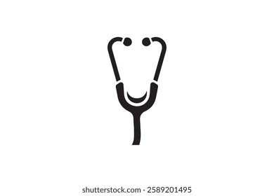 Stethoscope icon vector silhouette isolated in white background
