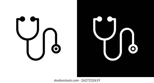 Stethoscope icon vector, solid illustration, pictogram