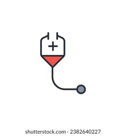 icono del estetoscopio. vector.Curso editable.Signo de estilo lineal para uso de diseño web,logotipo.Ilustración de símbolo.