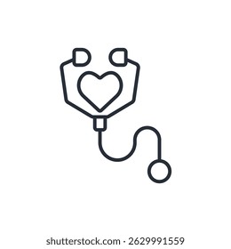 stethoscope icon. vector.Editable stroke.linear style sign for use web design,logo.Symbol illustration.