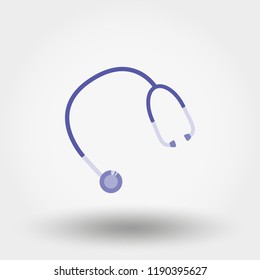Stethoscope. Icon for web and mobile application. Vector illustration isolated on a white background. Flat design style.