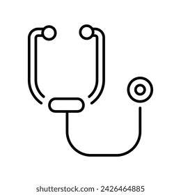 stethoscope icon with white background vector stock illustration